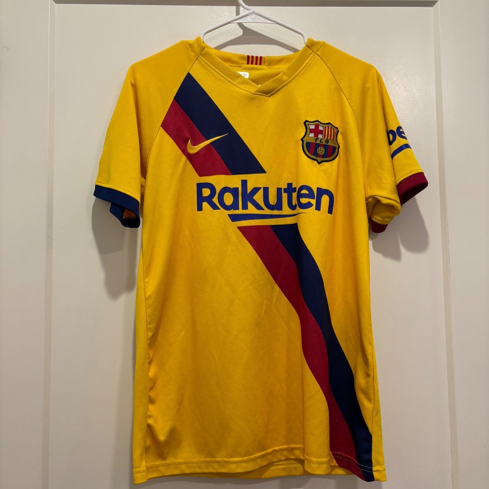 Nike FC Barcelona 2019-20 Away Jersey Yellow Rakuten Arthur 8 Mens Small